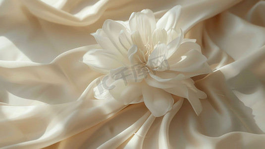 丝绸花朵顺滑布料摄影照片