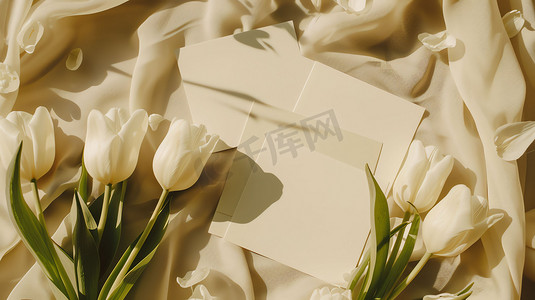 花朵卡片丝绸装饰摄影照片