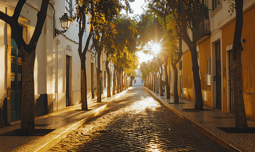 葡萄牙法鲁空荡荡的街道
