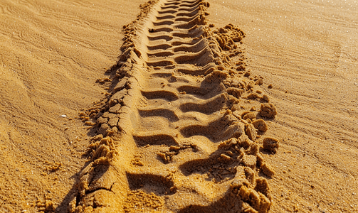 沙地上的车轮痕迹