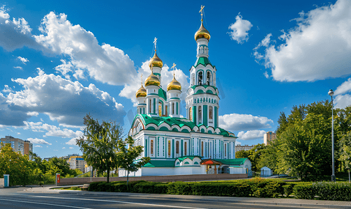 金色卡摄影照片_莫斯科圣徒大教堂教堂的视图