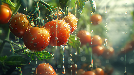 畜牧大棚摄影照片_大棚西红柿蔬菜种植摄影照片