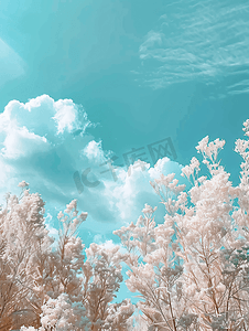 白色白云摄影照片_公园蓝天背景中的白云