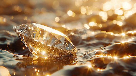 璀璨钻石折射阳光摄影照片