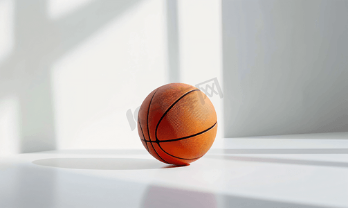 白色房间背景中的橙色篮球