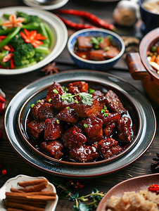 卤肉广告摄影照片_一盘卤肉美味的中餐高清图片