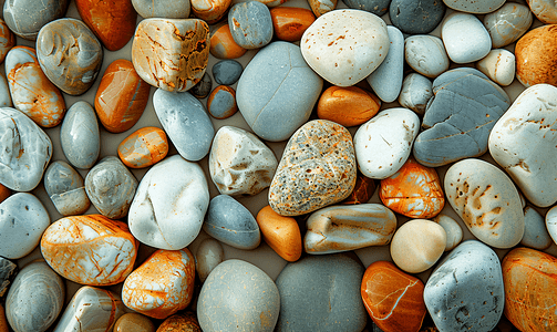 英吉利海峡海滩上的鹅卵石和卵石