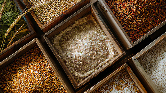 五谷杂粮玉米大米摄影照片
