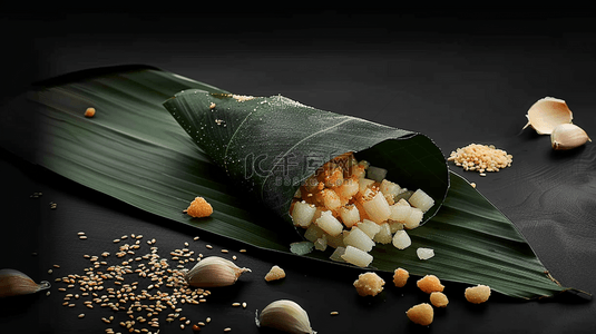 传统节日端午节包粽子场景背景图