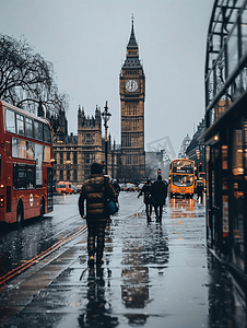 英语插画摄影照片_英国首都伦敦的街头照片