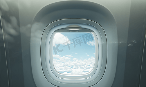 透过飞机窗户看到的景色