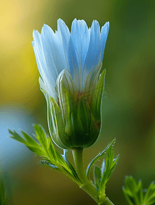 花园里发芽和盛开的菊苣花