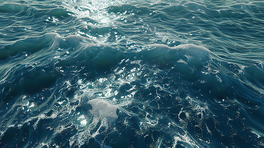大海的俯视图海水海浪高清摄影图