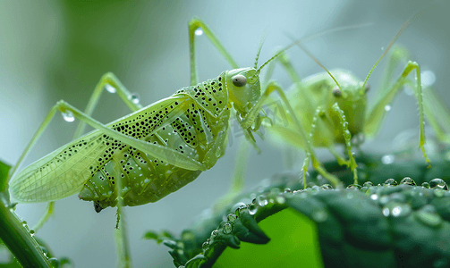 昆虫叶子摄影照片_叶蝽孵化的卵