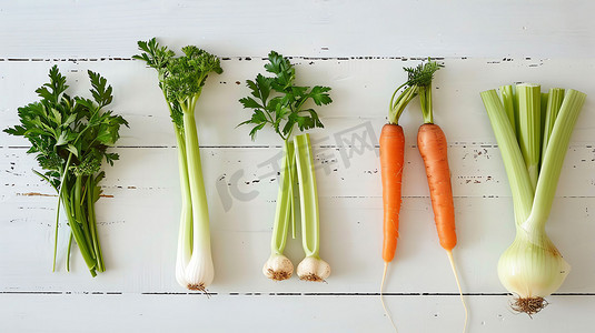 胡萝卜芹菜蒜苗蔬菜摄影照片