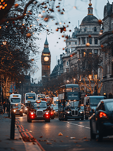 英国首都伦敦的街头照片