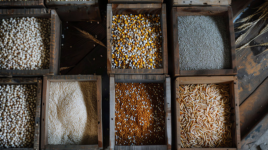 五谷杂粮玉米大米摄影照片