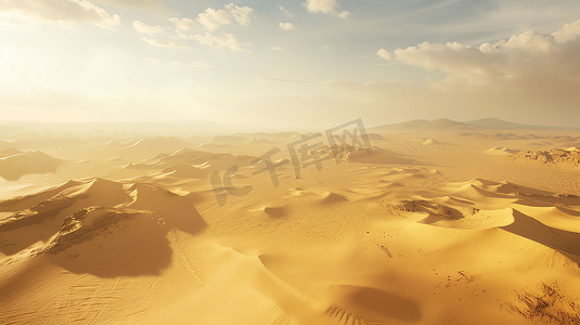 沙漠干旱风沙连绵摄影照片