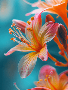 绿色森林照片摄影照片_塞舌尔岛上色彩缤纷的花朵微距照片