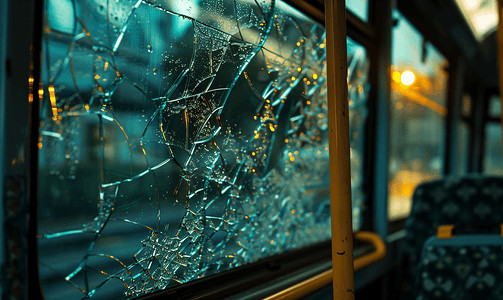 公交车上的玻璃运输中的灰尘玻璃