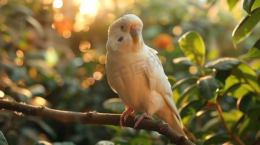 阳光鹦鹉动物树枝摄影照片