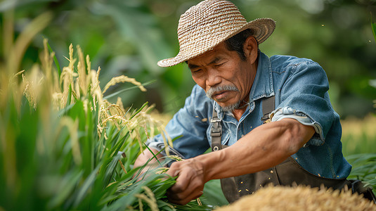 水稻农民丰收粮食摄影照片