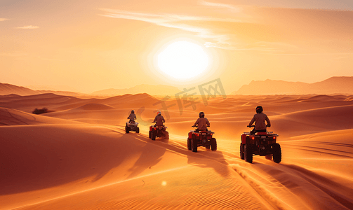 四轮驱动摄影照片_沙漠四轮摩托车探险之旅