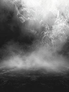 风黑色摄影照片_黑色背景上的雾设计叠加在背景插图设计上