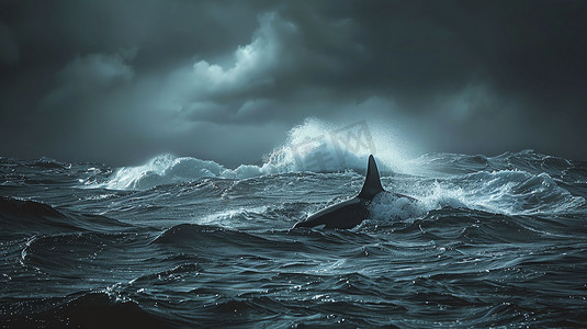 an鲸鱼摄影照片_海上海浪鲸鱼虎鲸摄影照片
