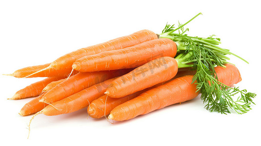蔬菜胡萝卜长条根叶摄影照片