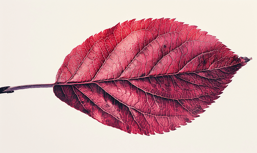 杂色纹理摄影照片_深红色的秋天的苹果树上的叶子被隔离