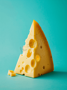 孤立的三角形黄色瑞士奶酪