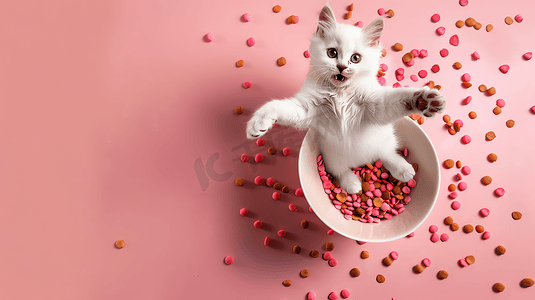 跳跃猫咪猫粮宠物摄影照片