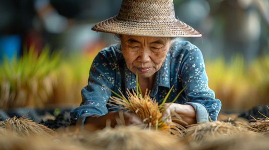 水稻农民丰收粮食摄影照片