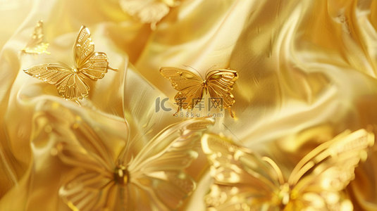 金色蝴蝶辉煌合成创意素材背景
