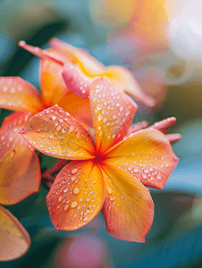 塞舌尔岛上色彩缤纷的花朵微距照片