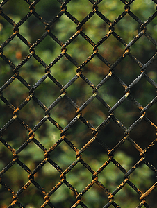 墙壁栅栏摄影照片_乡土背景的网状围栏围栏细节