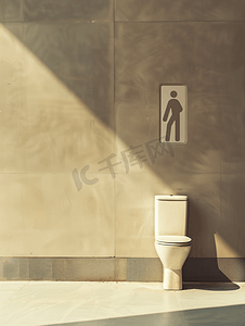 卫生间背景摄影照片_厕所前的男性标志