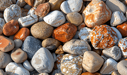 英吉利海峡海滩上的鹅卵石和卵石