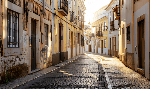 葡萄牙法鲁空荡荡的街道