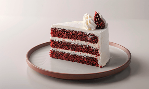 盘子上的红色天鹅绒蛋糕