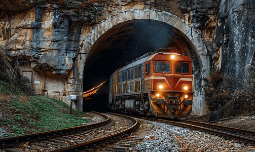 火车穿过隧道