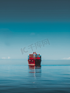 出口全球摄影照片_集装箱船在海上