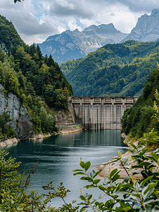 山区河流上的水坝