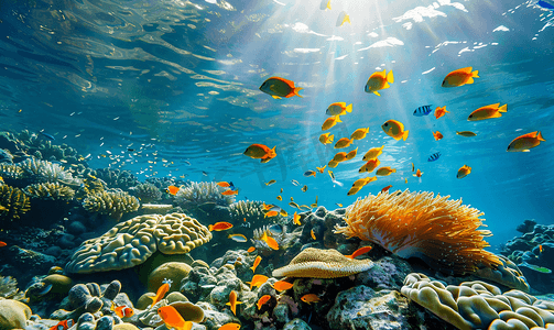 水下的海洋生物和鱼类