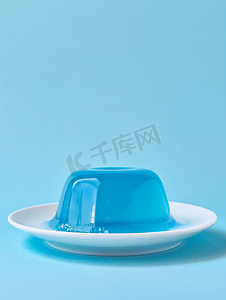 白盘泡泡糖布丁自制软丝状蓝色布丁