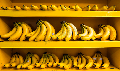市场货架上的香蕉