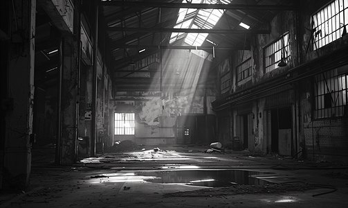 工业垃圾摄影照片_废弃的老工厂