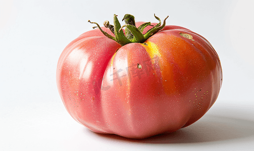 天然粉红色番茄白色隔离生长