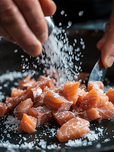煮的时候把红咸鱼切成块